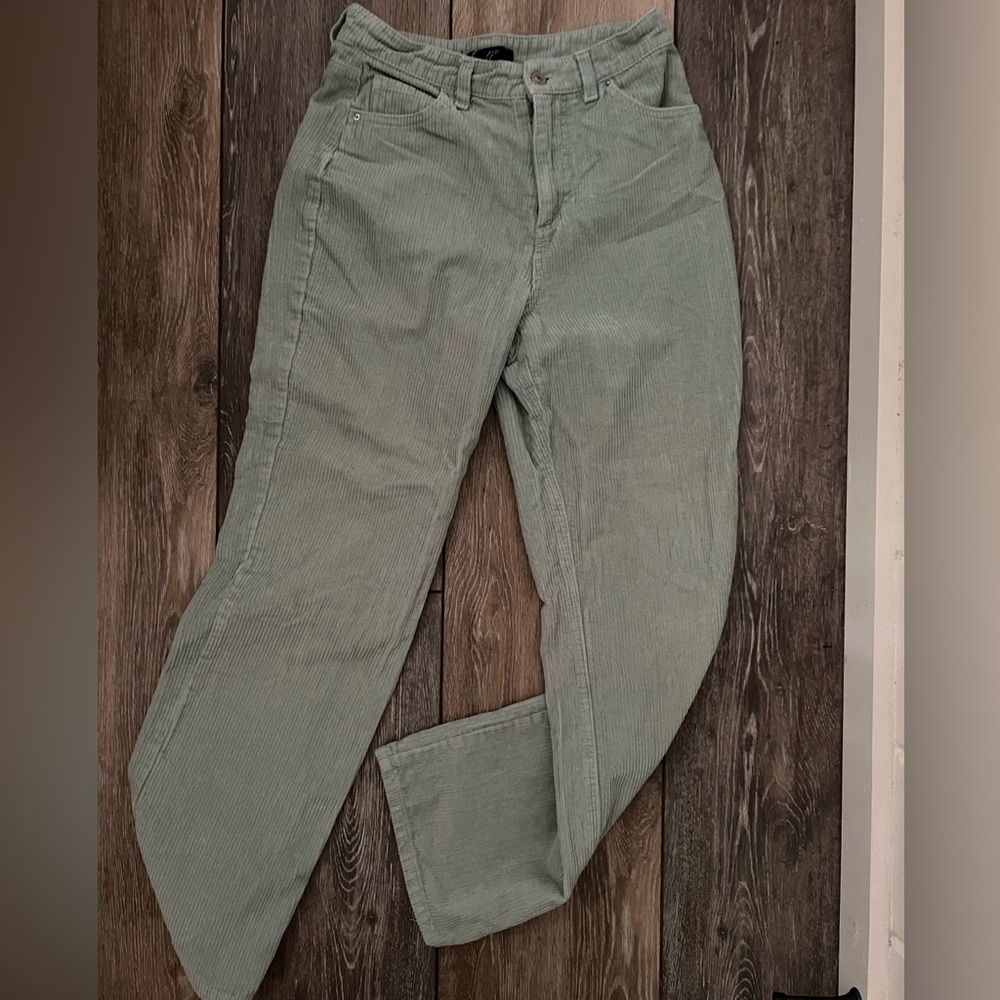 Green corduroy pants